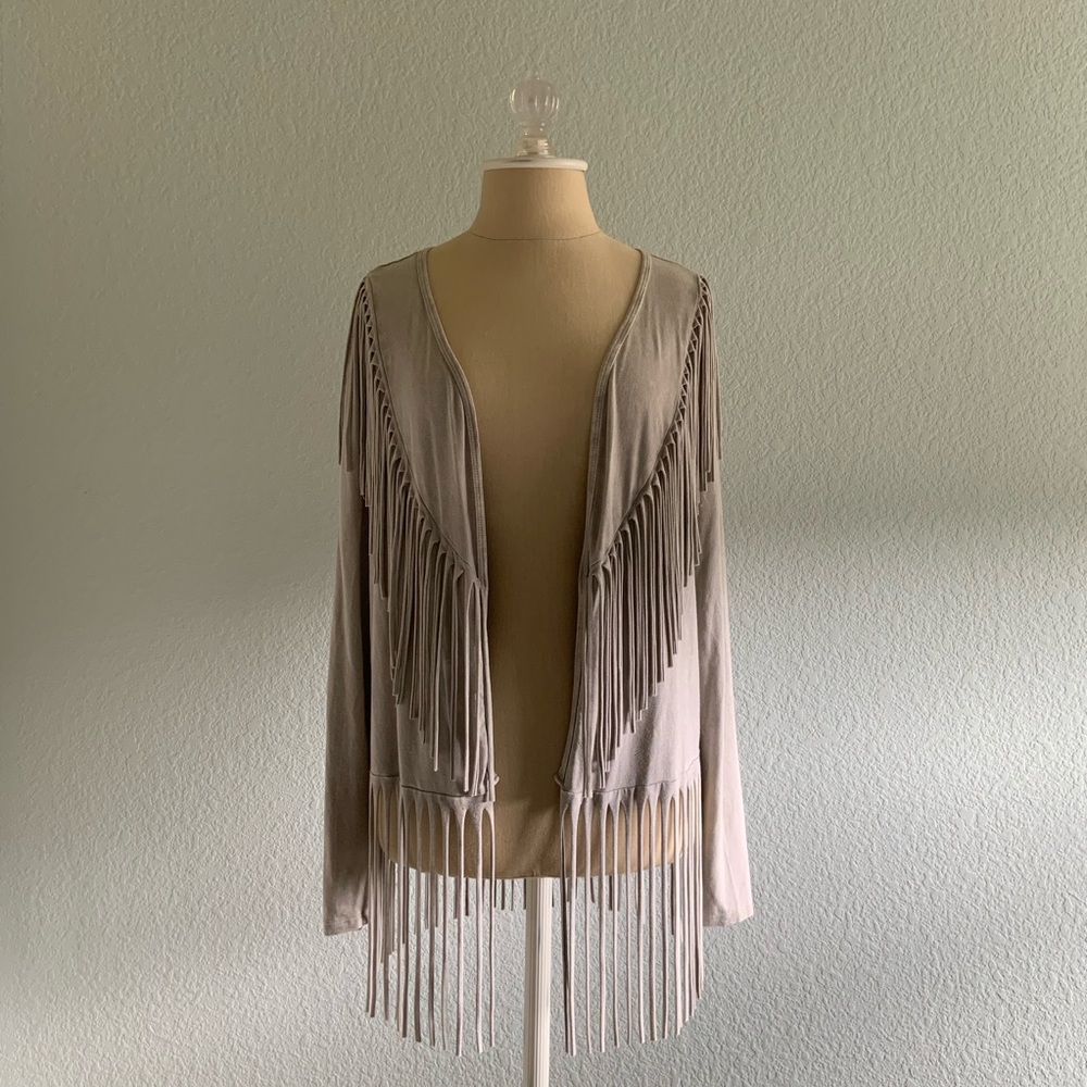 Size S T PARTY FASHION Fringe Flyaway Cardigan